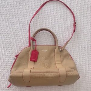 Coach Purse - Tan and Hot Pink Leather